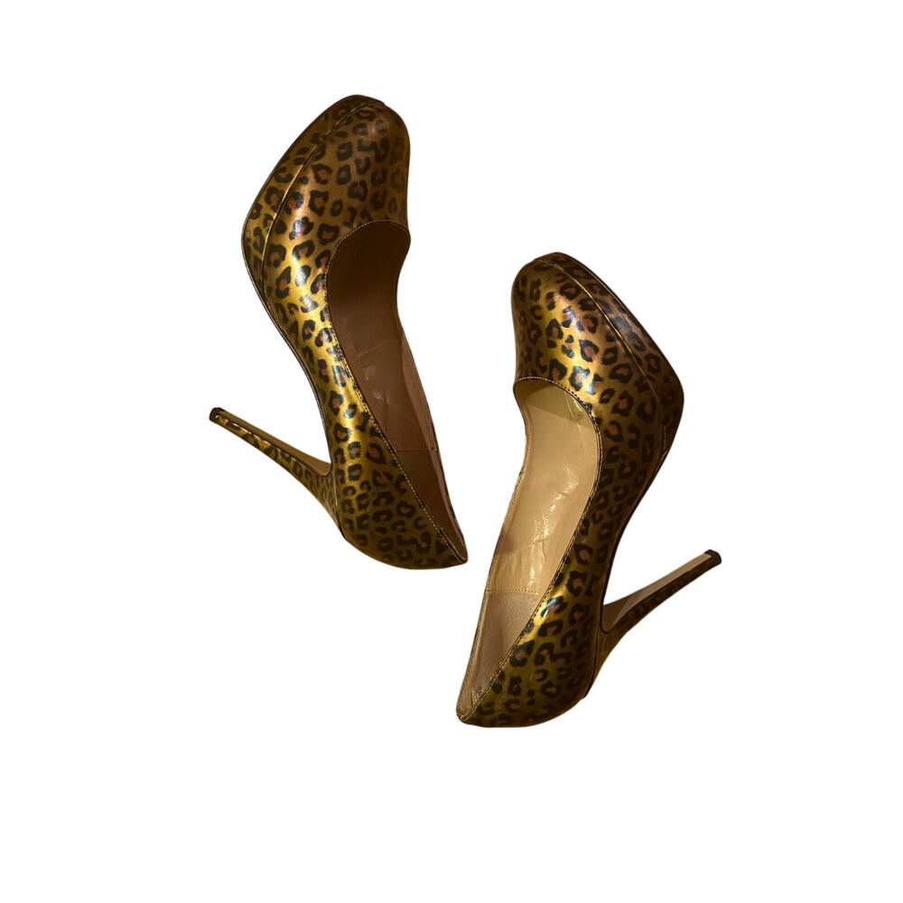 Newport News Leopard Platform Pump Stiletto Heels, Sz 10